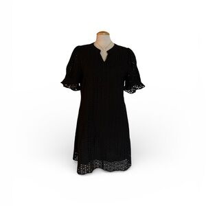 Chic Black Eyelet Mini Dress